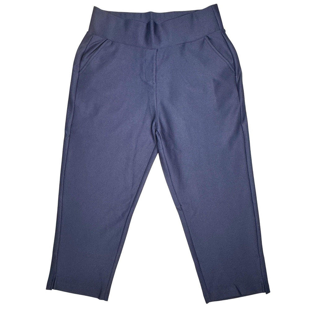 Tapata‎ Womens Navy Blue Dress Pants Cropped Inseam 19" Sz M Work Athleisure NWT